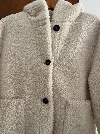 Chaqueta borreguito y ante beige - Mango 