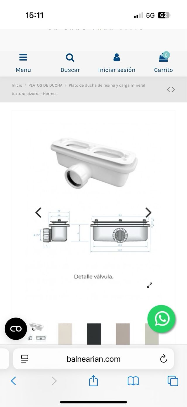 Plato de ducha modelo Hermes 140x70 