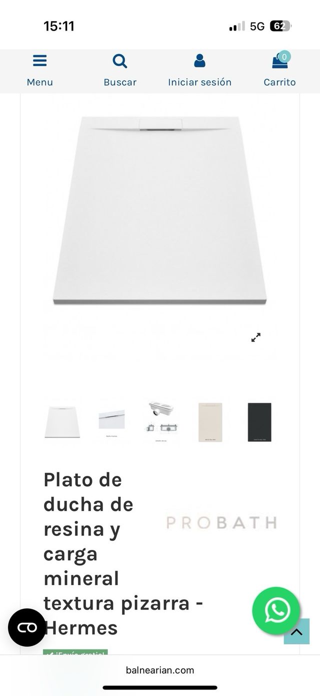 Plato de ducha modelo Hermes 140x70 