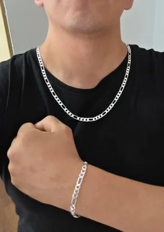 Collar y Pulsera de Plata 925 - 60/65 cm / Clasico