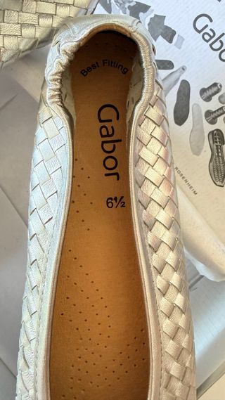 Bailarinas Gabor Satin Met. silber Talla 40