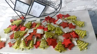 Lotto di decorazioni Natalizie Alberi e Stelle Oro