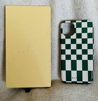Custodia a quadretti verde Burga per iPhone 11