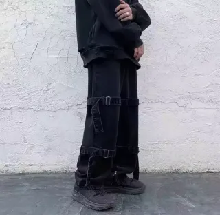 Pantaloni Cargo Larghi hip hop neri