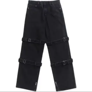 Pantaloni Cargo Larghi hip hop neri