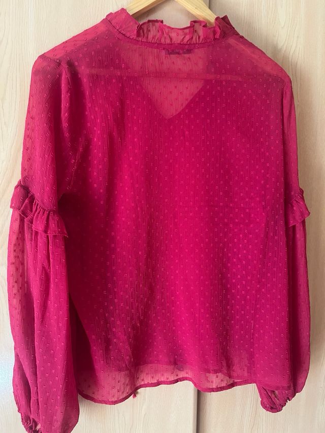 Blusa boho fucsia Mango Talla S