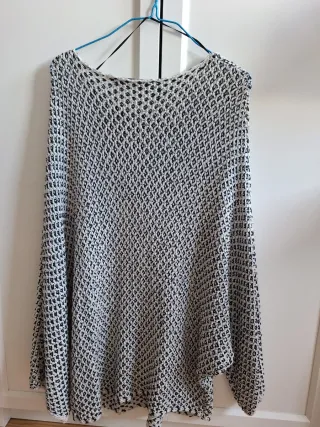 Jersey Zara Knit M Blanco y Negro