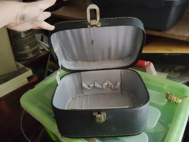 Maleta de mano vintage negra/gris