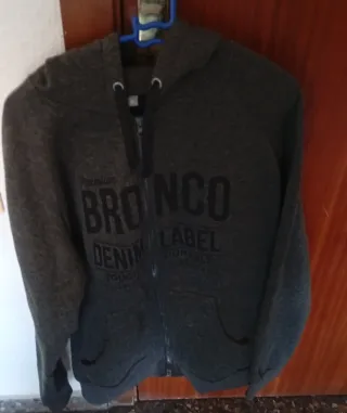 Sudadera Bronco con capucha gris hombre