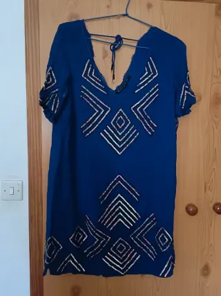 Vestido fiesta azul French Connection Talla M