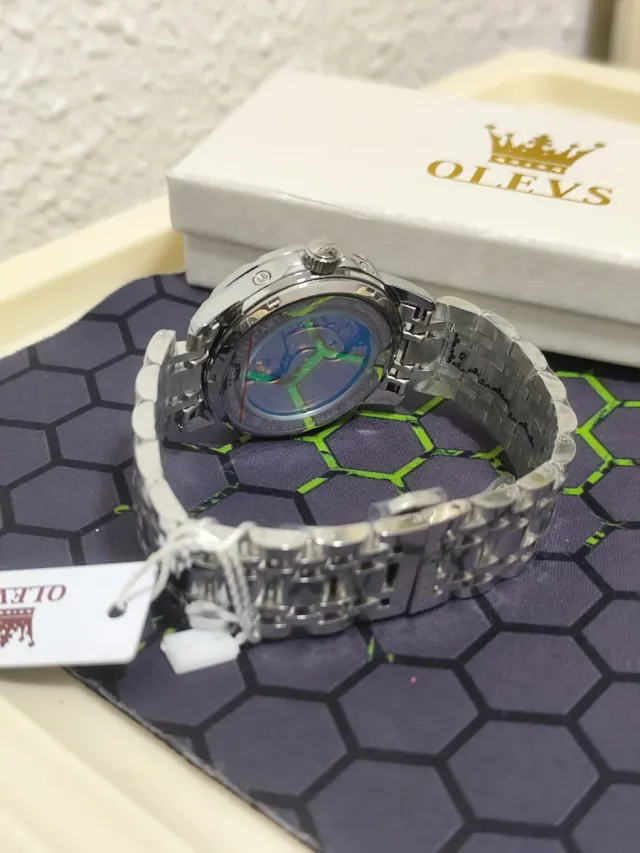 Reloj Olevs Automático Hombre Verde/Plata