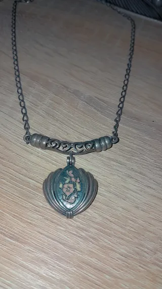 Collar Plata antiguo con Colgante Floral