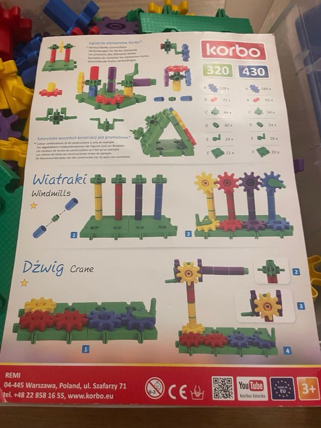 Korbo 430 piezas engranajes construcción