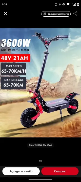 Patinete Eléctrico 3600W 48V 21Ah