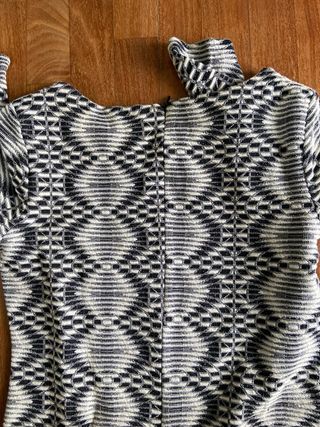 Vestito geometrica manica 3/4 nero bianco