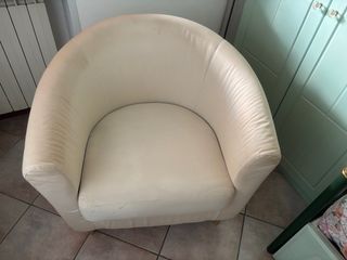 Poltrona Ikea in cotone panna