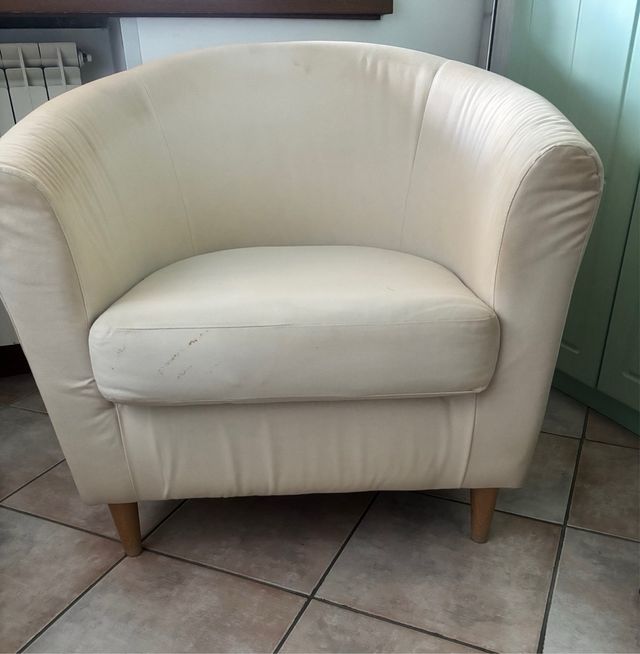Poltrona Ikea in cotone panna