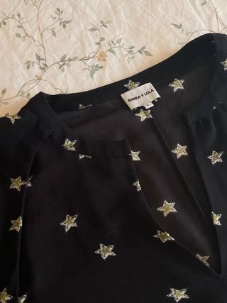 Blusa Bimba y Lola estrellas negra verde Talla L