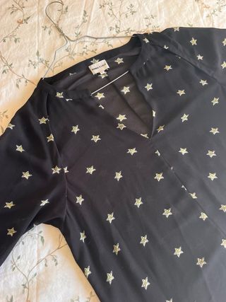 Blusa Bimba y Lola estrellas negra verde Talla L