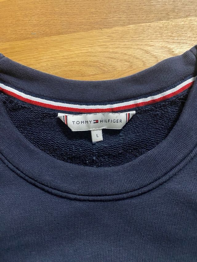 Felpa Tommy Hilfiger Logo H Dorato Blu Navy L