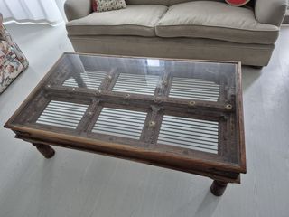 Mesa de centro madera y cristal