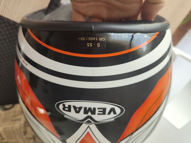 Casco Vemar arancione/nero. Condizioni molto buone. Taglia