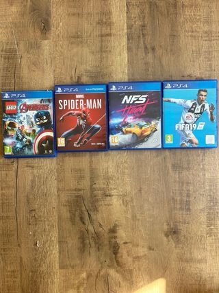 4 Juegos PS4: LEGO Avengers, Spider-Man, NFS, FIFA