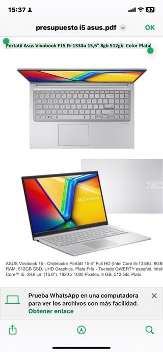 ordenador portátil Asus 
