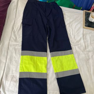 Pantalones trabajo reflectantes azul y amarillo