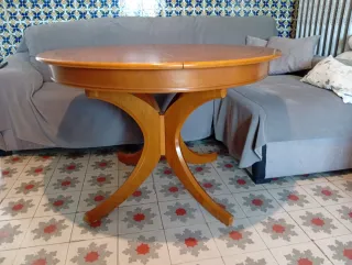 Mesa redonda extensible madera