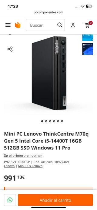 Mini PC Lenovo ThinkCentre M70q Gen 5