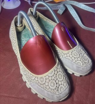 Bailarinas Skechers Beige/Gris Encaje