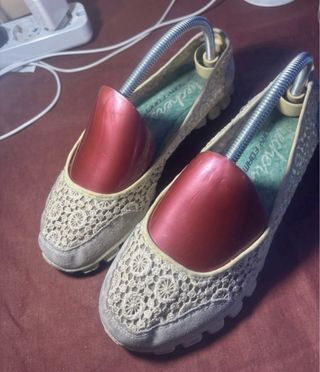 Bailarinas Skechers Beige/Gris Encaje