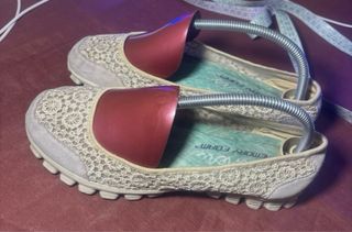 Bailarinas Skechers Beige/Gris Encaje