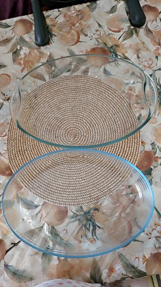 Juego 2 Fuentes Cristal Horno Ovaladas