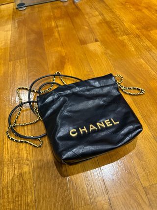 Bolso Chanel Piel Negro Cadena Dorada