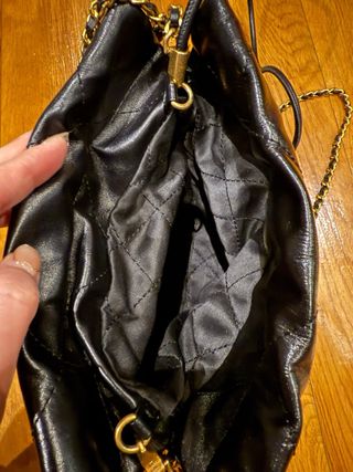 Bolso Chanel Piel Negro Cadena Dorada
