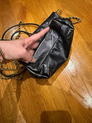 Bolso Chanel Piel Negro Cadena Dorada
