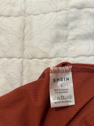 Top Shein Naranja Ruched