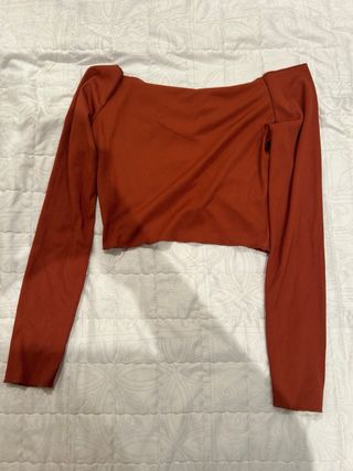 Top Shein Naranja Ruched