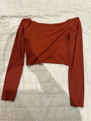 Top Shein Naranja Ruched