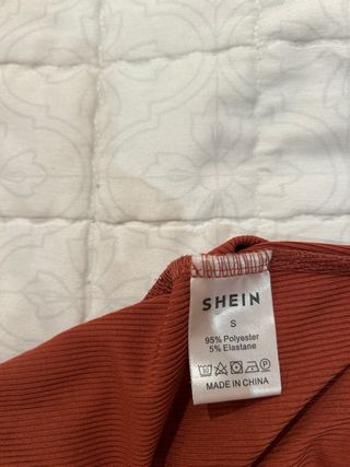 Top Shein Naranja Ruched