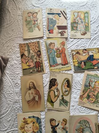 Lote Postales Antiguas Ilustradas.
Hay de año 1949
