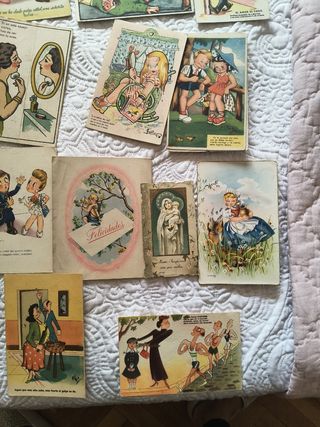 Lote Postales Antiguas Ilustradas.
Hay de año 1949
