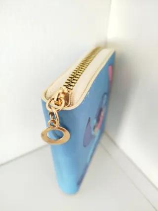 Cartera / monedero Stitch azul y rosa