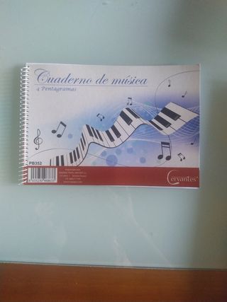 Cuaderno de música 4 pentagramas