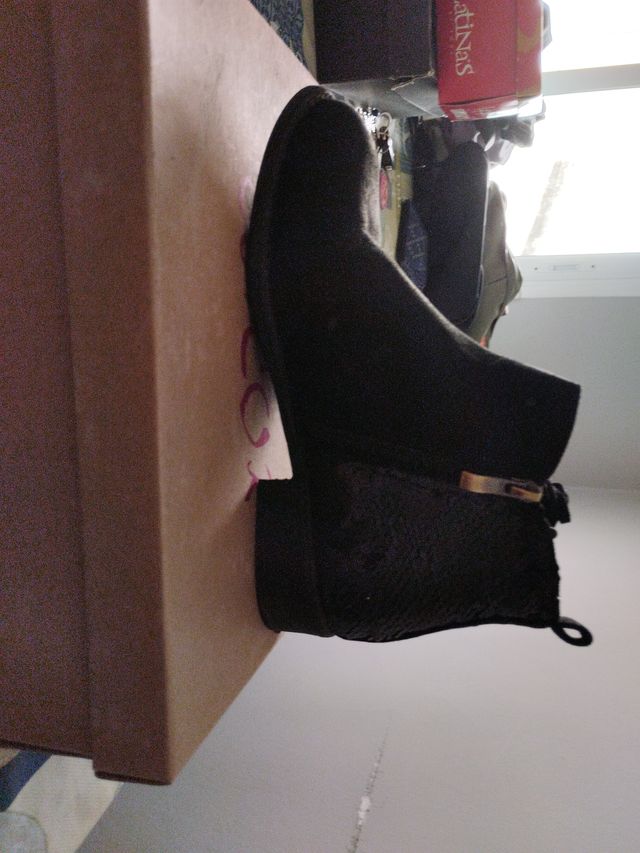 Botas de piel vuelta negras talla 38