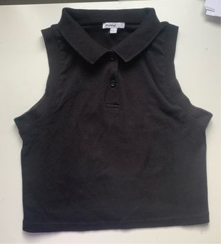 Top polo sin mangas negro Subdued Talla S
