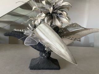 Conjunto centros de mesa plata y negro