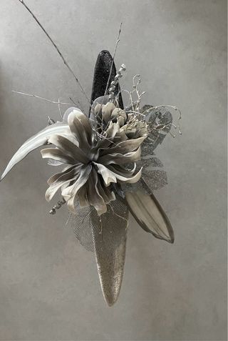 Conjunto centros de mesa plata y negro
